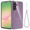Per Samsung Galaxy A56 5G Custodia per telefono antiurto in TPU lucido MagSafe con cordino (viola)
