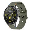 Cinturino per orologio in silicone con cuciture a onda Kalebol da 20 mm (verde militare)