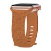Per Apple Watch 46mm / 49mm / 45mm / 44mm Kalebol 8-shaped Buckle Rose Embossed Silicone Watch Band (Marrone)