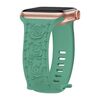 Per Apple Watch 42mm / 41mm / 40mm / 38mm Kalebol 8-shaped Buckle Rose Embossed Silicone Watch Band (verde pino)