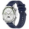 Cinturino per orologio in silicone intrecciato in nylon ibrido con fibbia argentata Kalebol Ordinary da 22 mm (blu notte)