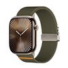 Per Apple Watch 42mm / 41mm / 40mm / 38mm Kalebol Parachute Buckle Cinturino elastico in nylon (verde militare)