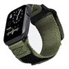 Per Apple Watch 42mm / 41mm / 40mm / 38mm Kalebol Canvas Nylon Hook and Loop Watch Band (verde militare)