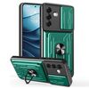 Per Samsung Galaxy S25 5G Custodia per telefono scorrevole Camshield TPU+PC con slot per schede (verde scuro)