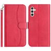 Per Samsung Galaxy A04s Custodia in pelle a forma di S a doppia piega (rosso rosa)