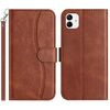 Per Samsung Galaxy A06 Custodia in pelle a forma di S a doppia piega (caffè)