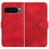 Per Google Pixel 10 / Pixel 10 Pro Custodia in pelle con motivo a testa di elefante e cordino (rosso)