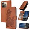 Per OPPO A5 Pro 5G Datura Flower Custodia in pelle con stampa flip (marrone)