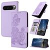 Per Google Pixel 10 Pro XL Custodia per telefono in pelle con motivo a fiori di Datura (viola)