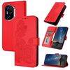 Custodia per telefono in pelle con motivo a fiori di Datura per Honor 400 (rosso)