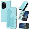 Custodia per telefono in pelle con motivo a fiori di Datura per Honor 400 (azzurro chiaro)