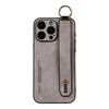 Per iPhone 16 Pro Max Custodia per telefono con cinturino in pelle di agnello (grigio chiaro)