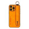 Per iPhone 16 Pro Custodia per telefono con cinturino in pelle di agnello (arancione)