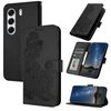 Per Tecno Camon 40 4G Datura Flower Embossed Flip Custodia in Pelle per Telefono (Nero)