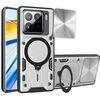 Per Xiaomi 15 CD Texture Custodia per telefono con supporto magnetico scorrevole Camshield (argento)