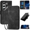 Per Tecno Camon 40 Pro 4G Custodia in pelle con motivo a farfalla in rilievo con cordino (nero)