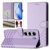 Per Tecno Camon 40 4G Custodia in pelle con stampa a nido d'ape RFID (viola chiaro)