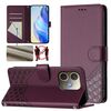 Custodia per telefono in pelle con stampa a nido d'ape RFID per OPPO A5 Pro 5G (viola)