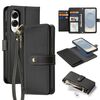 Per Samsung Galaxy S25 Edge 5G DUX DUCIS Lawa Series 2 in 1 Portafoglio con Cerniera Custodia per Telefono MagSafe Staccabile con Cordino (Nero)