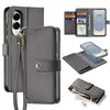 Per Samsung Galaxy S25 Edge 5G DUX DUCIS Lawa Series 2 in 1 Portafoglio con Cerniera Custodia per Telefono MagSafe Staccabile con Cordino (Grigio)