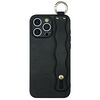 Per iPhone 16 Pro Max Custodia per telefono in TPU con supporto per cinturino ondulato (nero)