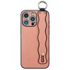 Per iPhone 16 Pro Wavy Wristband Bracket Custodia per telefono in TPU (rosa)