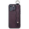 Per iPhone 16 Pro Wavy Wristband Bracket Custodia per telefono in TPU (rosso vino)