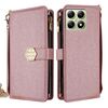 Per Xiaomi 14T 5G Custodia a tracolla in pelle con texture incrociata (oro rosa)
