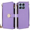 Per Xiaomi 14T Pro 5G Custodia a tracolla in pelle con texture incrociata (viola)