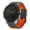 Per Garmin Fenix ​​7X 26mm Kalebol Three Rows Hole Two Color Silicone Watch Band (grigio scuro arancione)