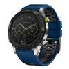 Per Garmin Fenix ​​7 22mm Kalebol Three Rows Hole Two Color Silicone Watch Band (Royal Blue Black)