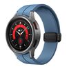 Per Samsung Galaxy Watch7 / 6 / 5 Kalebol Concave Folding Magnetic Buckle Silicone Strap (Blu)