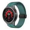 Per Samsung Galaxy Watch7 / 6 / 5 Kalebol Concave Folding Magnetic Buckle Silicone Strap (Ago di pino verde)