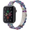 Per Apple Watch 42mm / 41mm / 40mm / 38mm Cinturino in resina ovale (fiore verde viola)