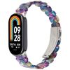 Per Xiaomi Smart Band 9/8 Cinturino in resina ovale (fiore viola verde)