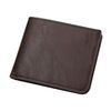 Portafoglio in pelle da uomo, può contenere la patente di guida, borsa corta in pelle con fermasoldi (marrone scuro)