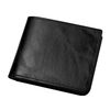 Portafoglio in pelle da uomo, può contenere la patente di guida, borsa corta in pelle con fermasoldi (nero)