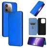 Per OPPO A5 Pro 5G Custodia per telefono in pelle con texture in fibra di carbonio globale (blu)