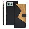 Per Asus Zenfone 12 Ultra idewei Custodia per telefono in pelle bicolore con cuciture (nera)