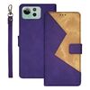 Per Asus Zenfone 12 Ultra idewei Custodia per telefono in pelle bicolore con cuciture (viola)