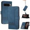Per Google Pixel 10 / Pixel 10 Pro Custodia per telefono in pelle con effetto pelle cubica (blu)