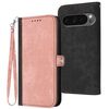 Per Google Pixel 10 / Pixel 10 Pro Custodia in pelle con cinturino a doppia piega e fibbia laterale (rosa)