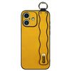 Per iPhone 16 Custodia per telefono TPU con supporto per cinturino ondulato (giallo)