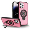 Per iPhone 14 Pro Custodia magnetica per telefono con supporto ad anello (rosa brillante)