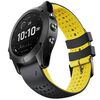 Per Garmin QuickFit 26mm Kalebol Cinturino in silicone traspirante bicolore (nero giallo)