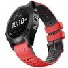 Per Garmin QuickFit 26mm Kalebol Cinturino in silicone traspirante bicolore (rosso nero)