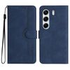 Per Tecno Camon 40 4G Custodia in pelle con motivo a cuore (blu reale)