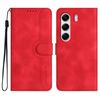 Per Tecno Camon 40 Pro 4G Custodia in pelle con motivo a cuore (rosso)