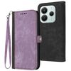 Custodia in pelle con cinturino a doppia piega e fibbia laterale per Redmi Note 14 4G da 164,84 mm (viola)