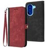 Custodia in pelle con cinturino a doppia piega e fibbia laterale per Redmi A5 4G 171,7 mm / Xiaomi Poco C71 (rosso)
